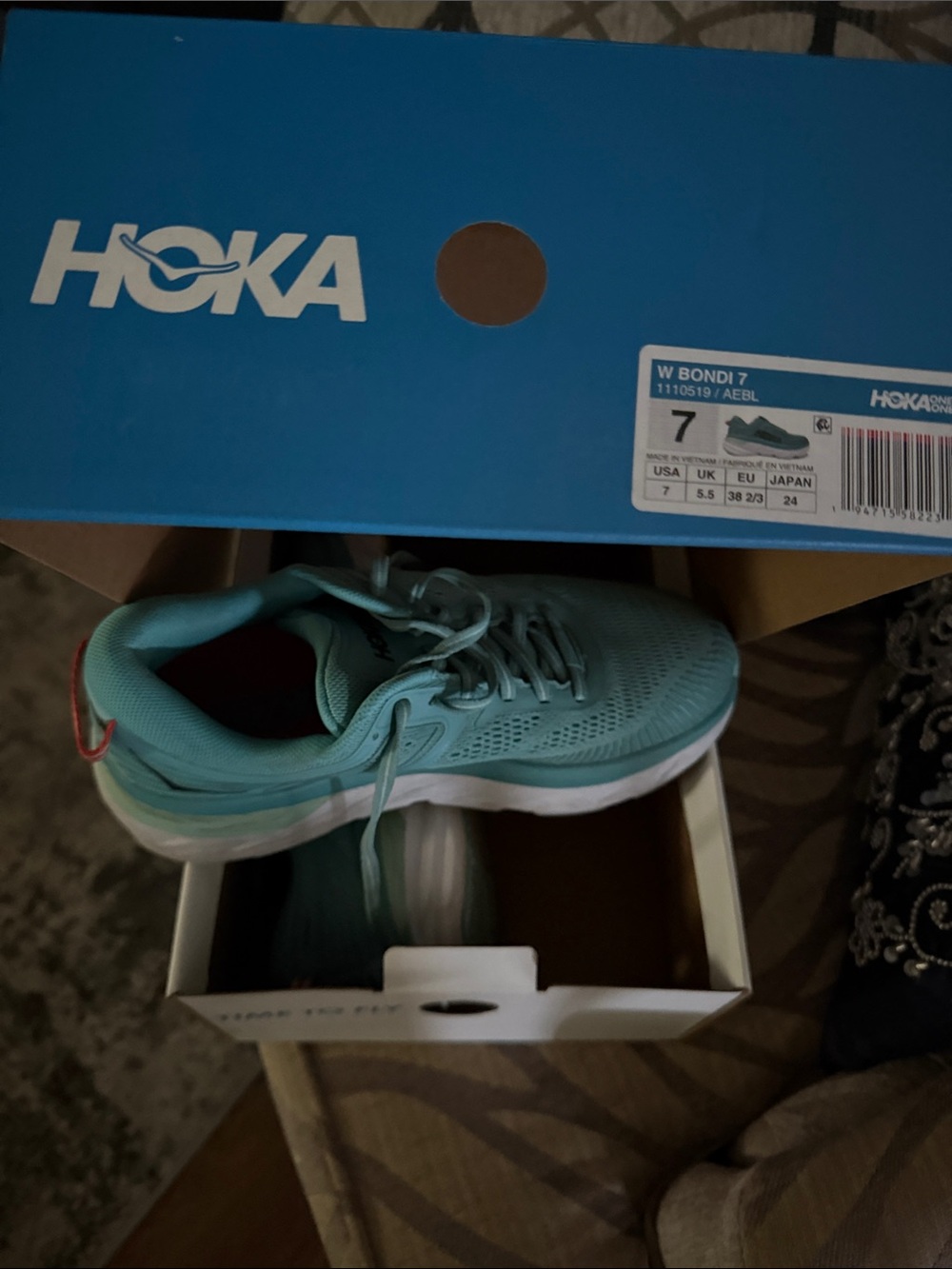 Hoka Women’s Bondi 7 Teal Athletic Shoes